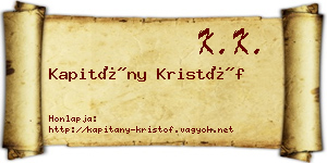 Kapitány Kristóf névjegykártya